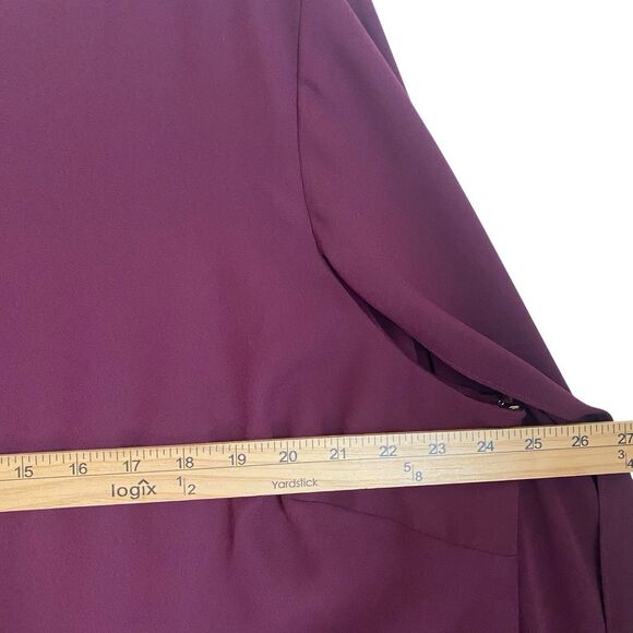 Ralph Lauren Black Label Cape Mini Dress 20W Burgundy Glam Evening Wear Party - Picture 4 of 10